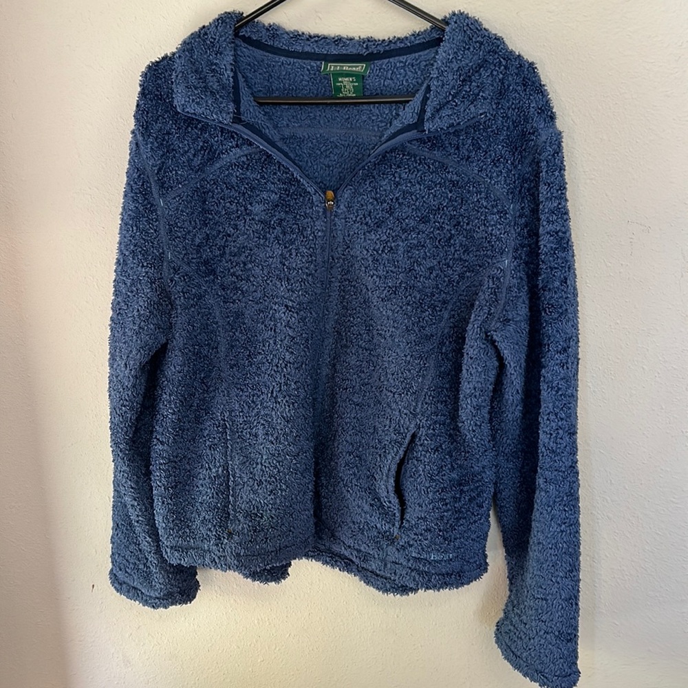 Blue L.L. Bean collared jacket Womens large